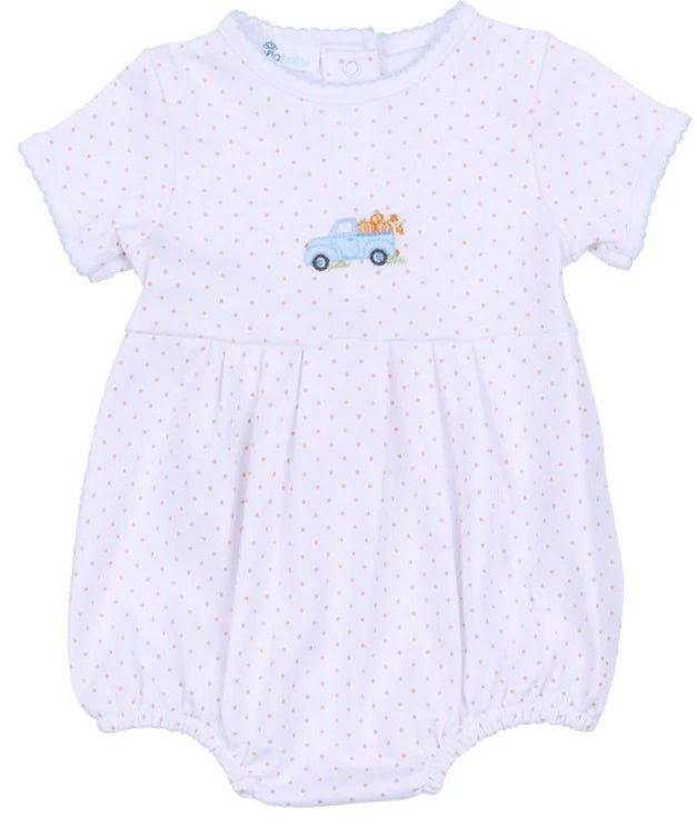 Magnolia Baby Embroidered Short Sleeve Bubble Light Blue - Fun & Fancy Children's Boutique