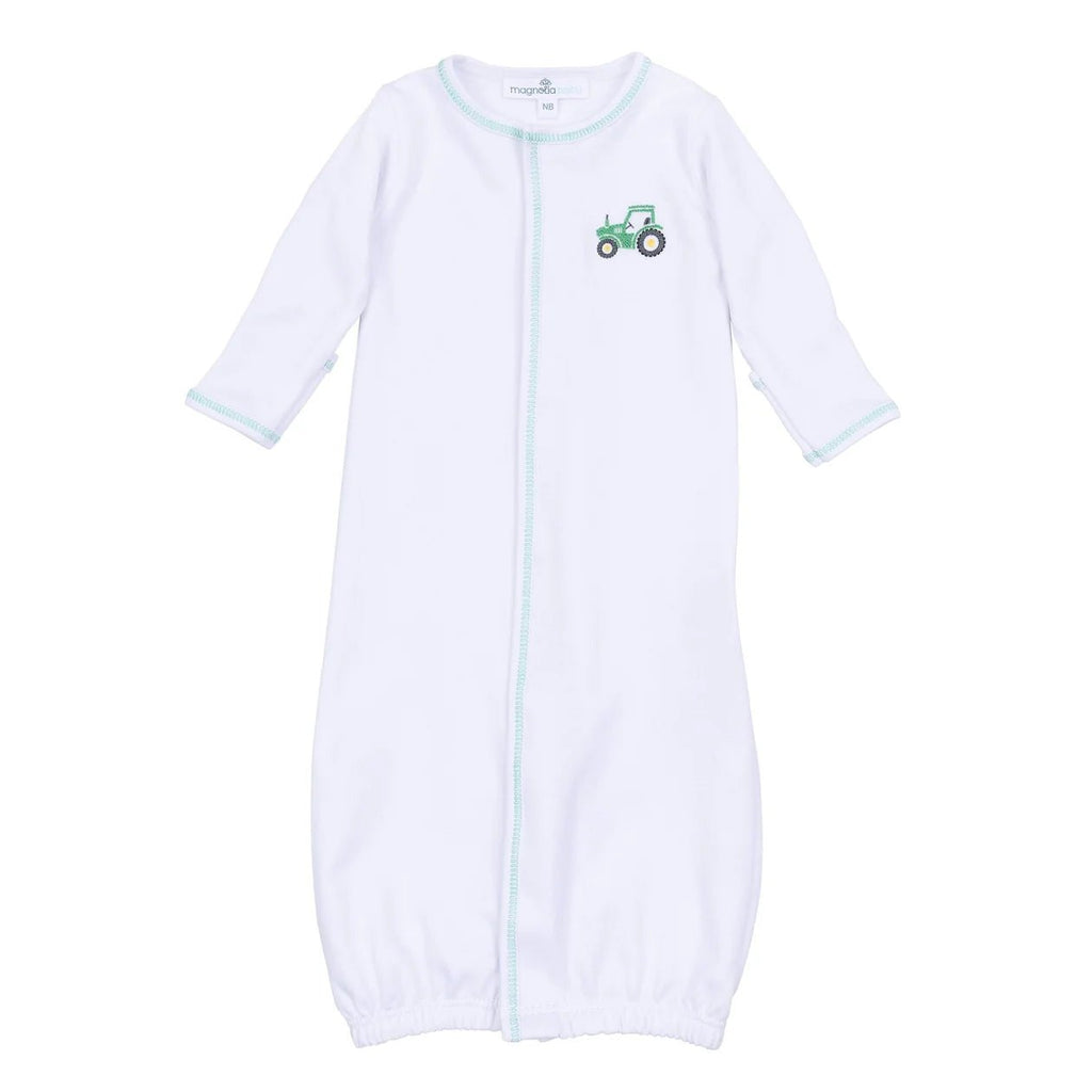 Magnolia Baby Lil' Green Tractor Embroidered Converter - Fun & Fancy Children's Boutique
