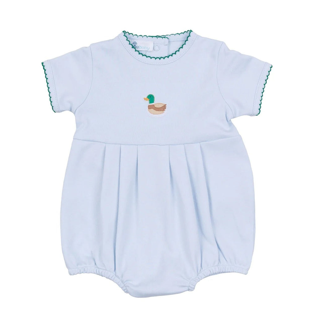 Magnolia Baby Mini Mallard Embroidered Bubble Light Blue - Fun & Fancy Children's Boutique