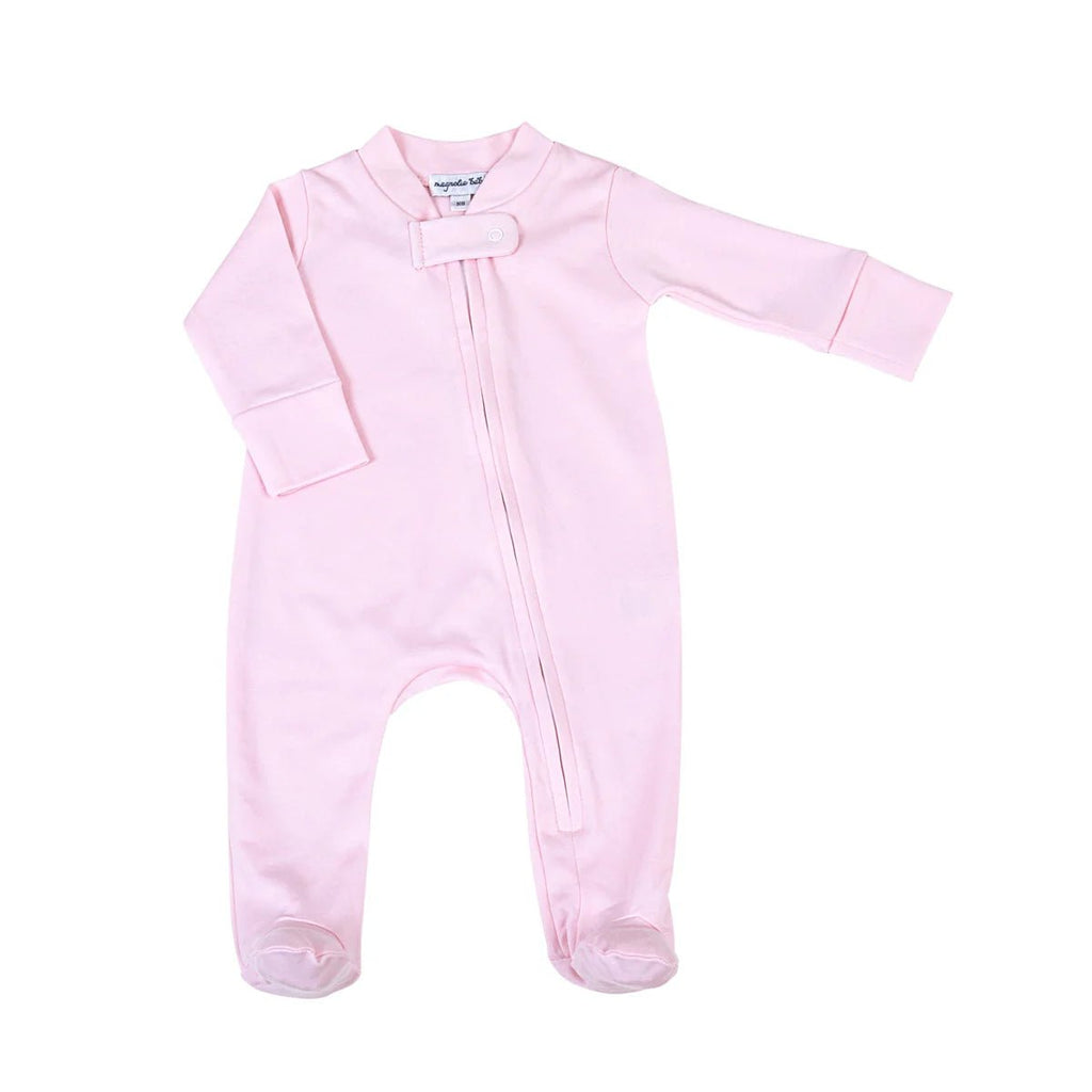 Magnolia Baby Pink & Blue Fall 24 Zip Footie Pink - Fun & Fancy Children's Boutique