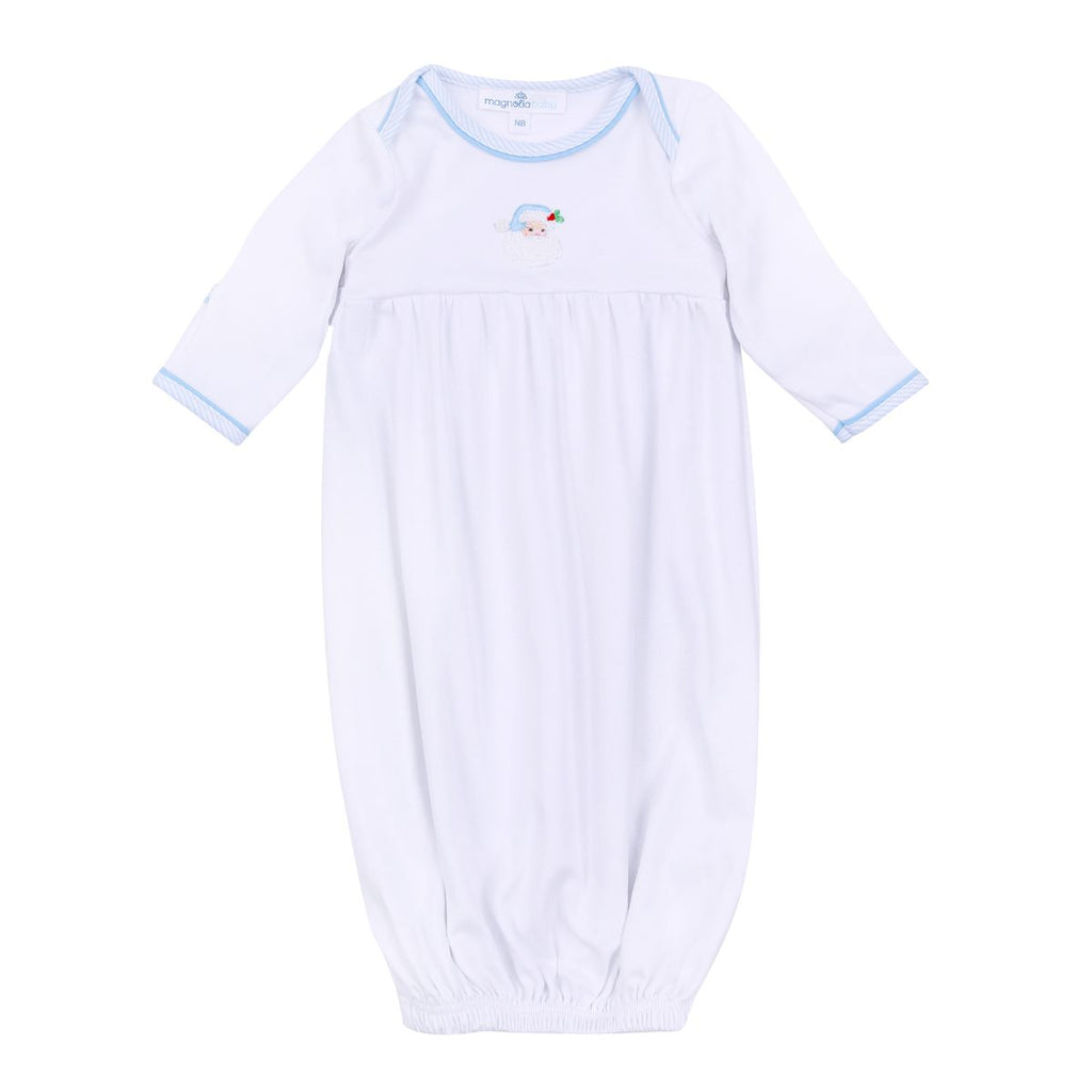 Magnolia Baby Santa Baby Gathered Gown Light Blue - Fun & Fancy Children's Boutique