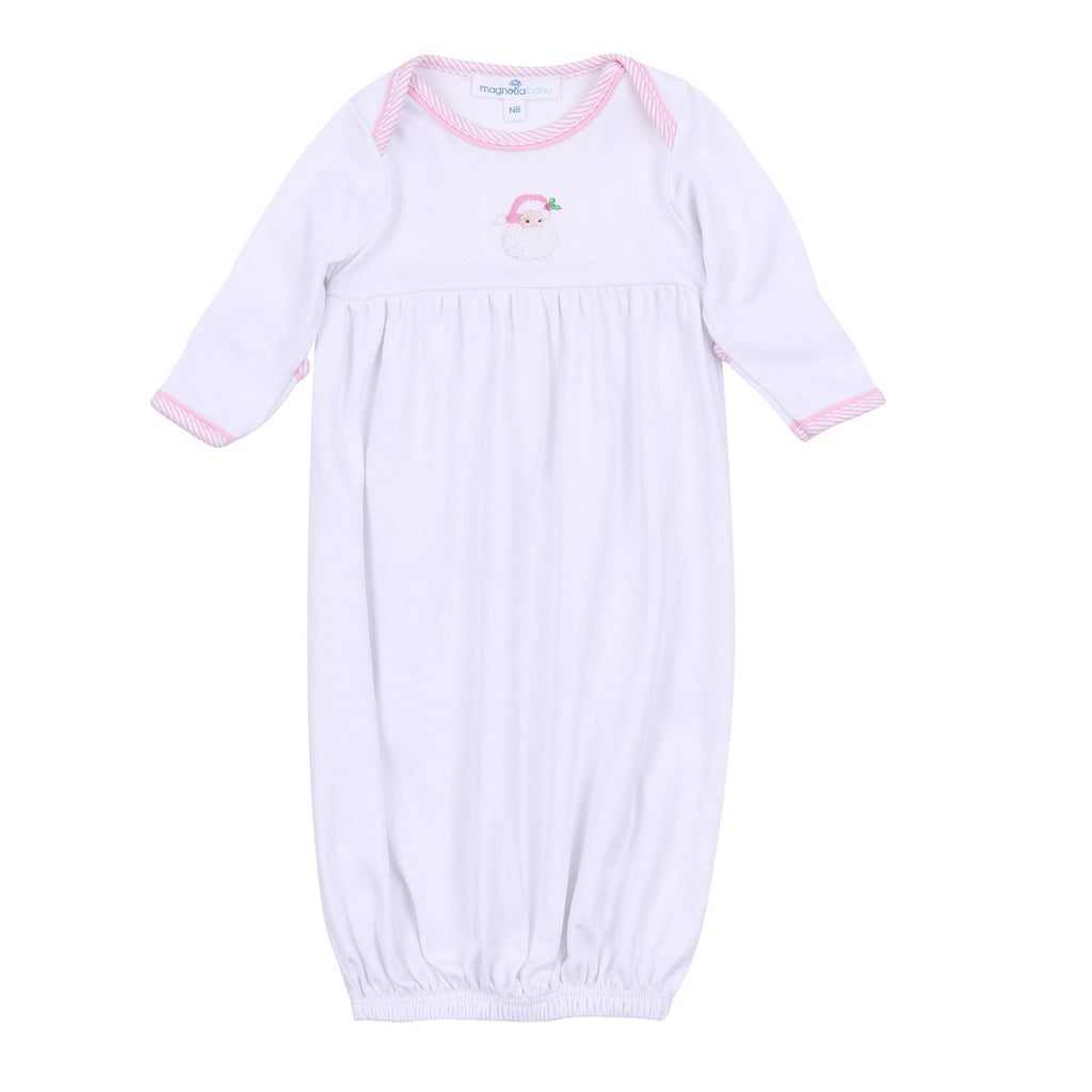 Magnolia Baby Santa Baby Gathered Gown Pink - Fun & Fancy Children's Boutique
