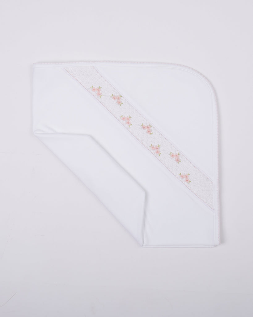 Miocotton Zuzzel Smocked Blanket White with Pink - Fun & Fancy Children's Boutique