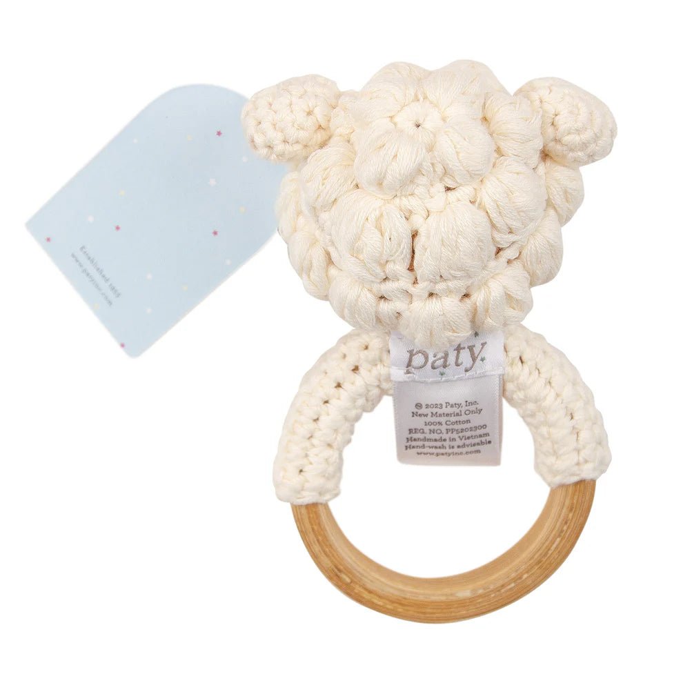 Paty Inc 6" Rattle Crocheted Lamb - Fun & Fancy Children's Boutique