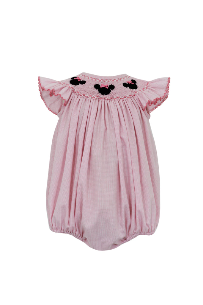 Petit Bebe Angel Wing Bishop Bubble Minie Pink Microcheck - Fun & Fancy Children's Boutique