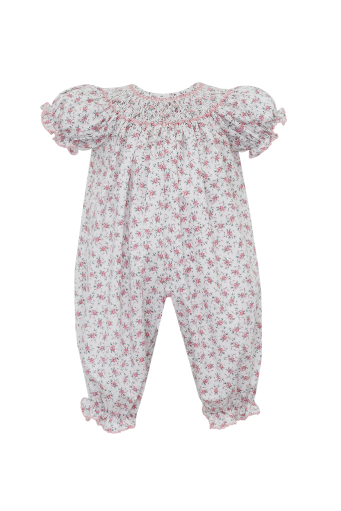 Petit Bebe Jasmine Pink English Garden Floral Short Sleeve Bishop Longall - Fun & Fancy Children's Boutique