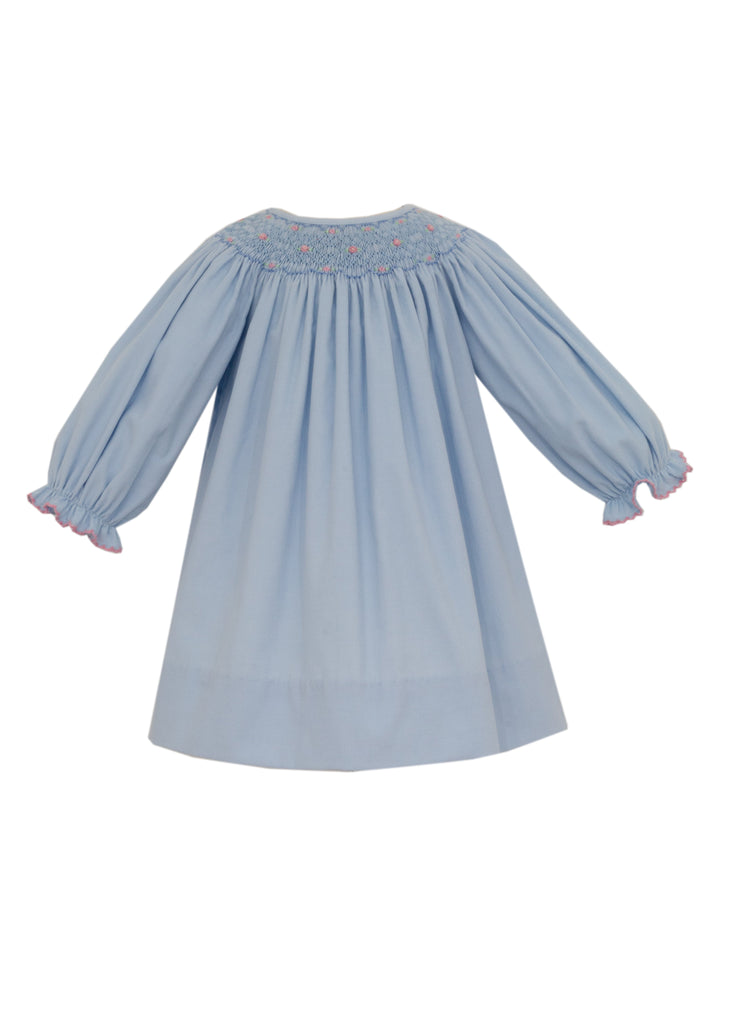 Petit Bebe Long Sleeve Bishop Blue Corduroy - Fun & Fancy Children's Boutique