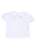 Short Sleeve Blouse White Knit/Ric Rac - Fun & Fancy Children's Boutique