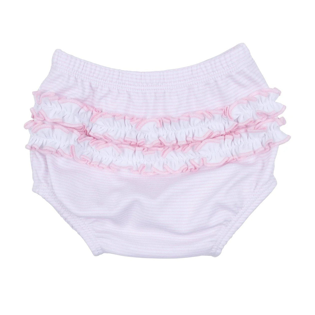 Touchdown Cutie Embroidered Ruffle Flutters Diaper Cover Set Pink - Fun & Fancy Children's Boutique