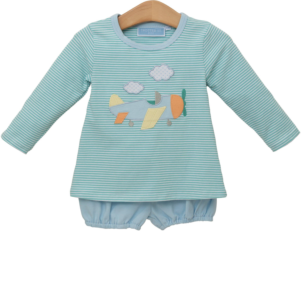 Trotter Street Kids Airplane Bloomer Set - Fun & Fancy Children's Boutique