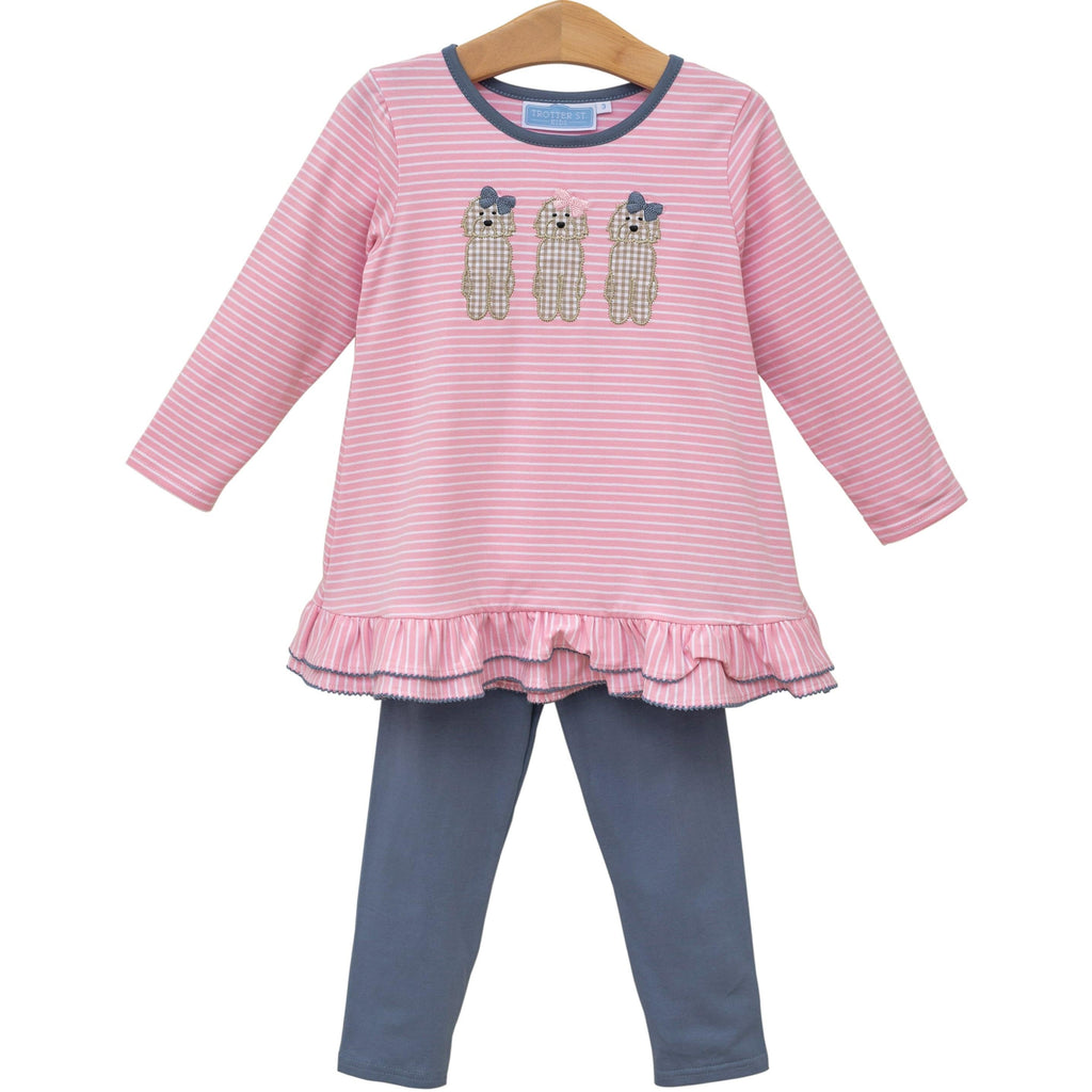 Trotter Street Kids Dog Ruffle Pant set - Fun & Fancy Children's Boutique