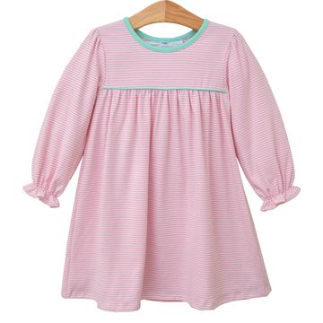 Trotter Street Kids Ellie Dress Light Pink Stripe/Mint - Fun & Fancy Children's Boutique