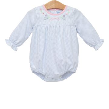 Trotter Street Kids Floral Embroidery Bubble - Fun & Fancy Children's Boutique
