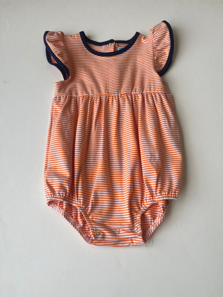 Trotter Street Kids Lucy Game Day Bubble Orange Stripe/Navy - Fun & Fancy Children's Boutique