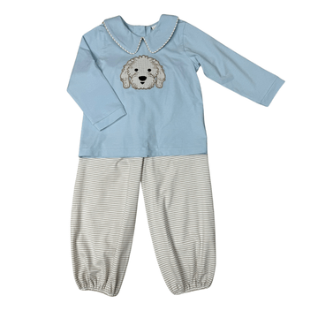 Whimsy Bay Doodle Doggy Bubble Pant Set - Fun & Fancy Children's Boutique