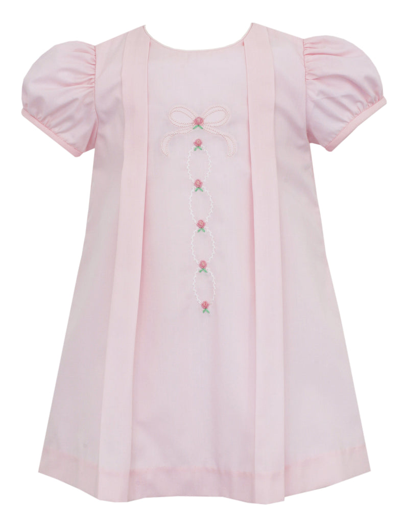Anavini Bow Pink Dress with pleats - Fun & Fancy Children's Boutique