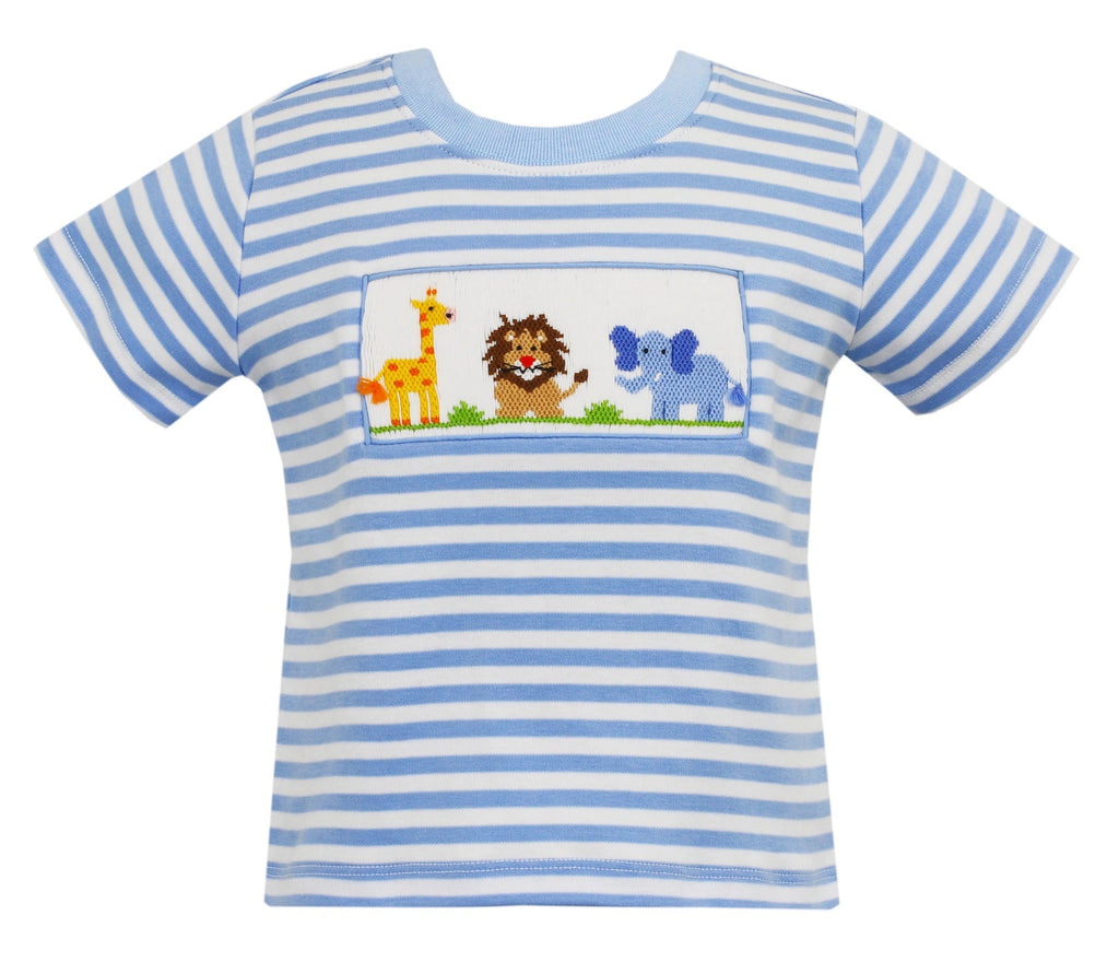 Anavini Smocked T-Shirt Animals - Fun & Fancy Children's Boutique