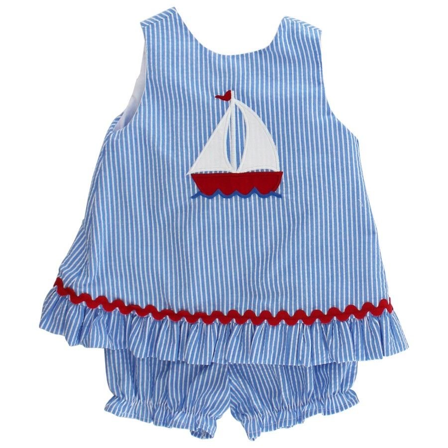 Bailey Boys Smooth Sailing Angel Dress Tie with Bloomer - Fun & Fancy Children's Boutique
