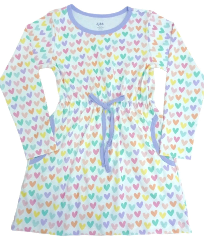 BE Elizabeth Camille Dress Rainbow Hearts - Fun & Fancy Children's Boutique