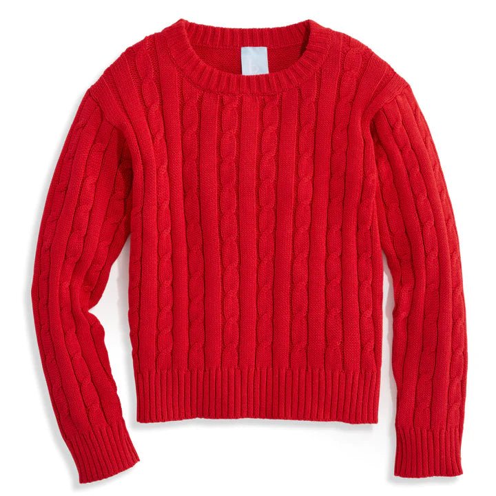 bella bliss Cableknit Pullover Red - Fun & Fancy Children's Boutique
