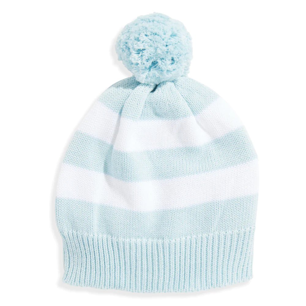 bella bliss Striped Knit Hat Light Blue/Blue Stripe - Fun & Fancy Children's Boutique