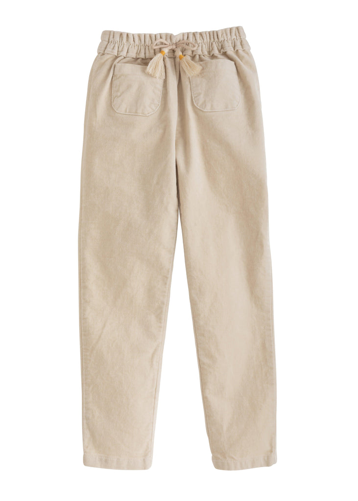 Bisby Pocket Pull on Pant Ivory Velvet - Fun & Fancy Children's Boutique