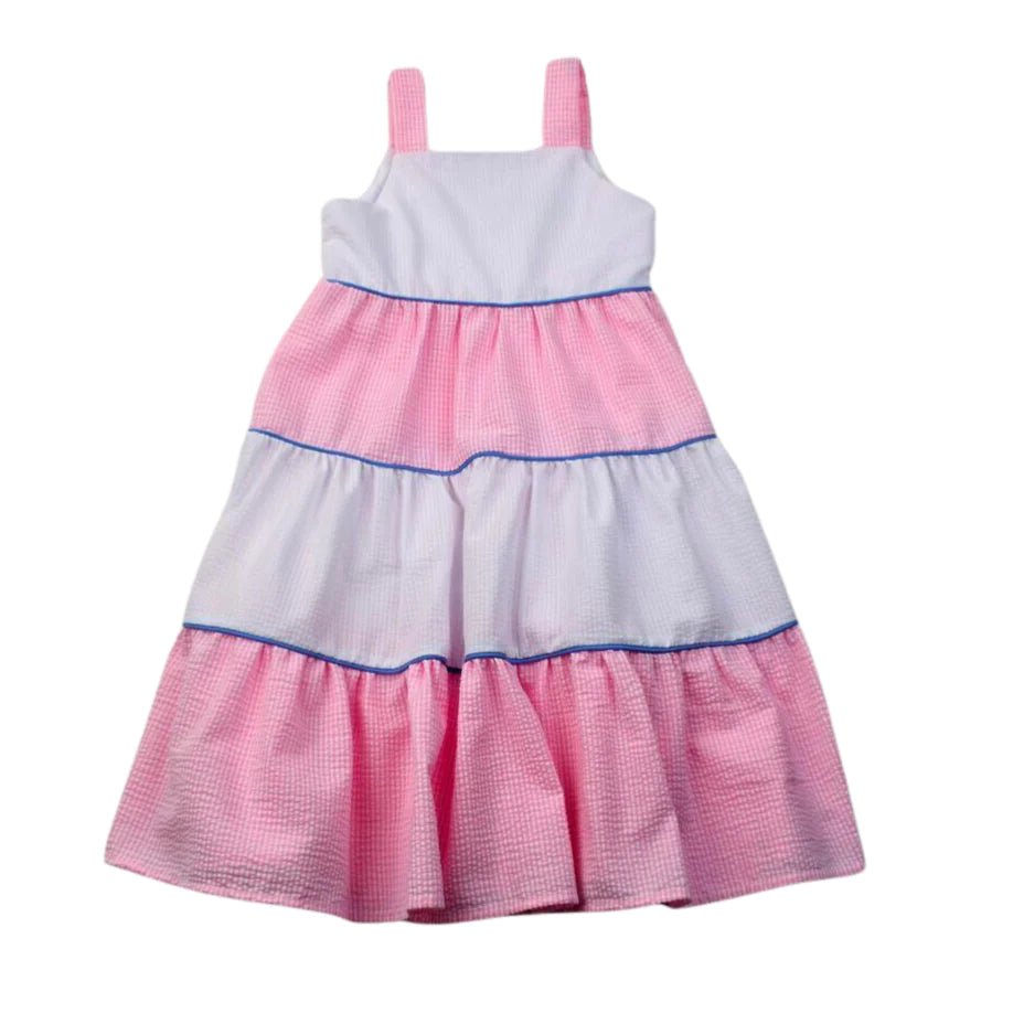 Funtasia Too Tiered Dress Pink/White - Fun & Fancy Children's Boutique