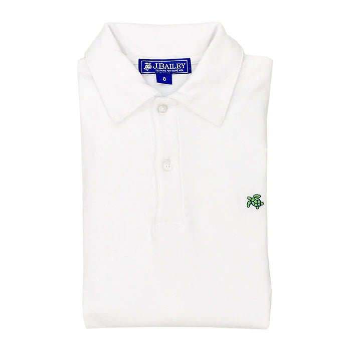 J.Bailey Short Sleeve Polo White - Fun & Fancy Children's Boutique