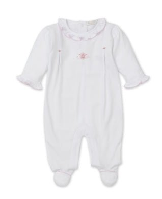 Kissy Kissy CLB Summer 23 Footie White with Pink - Fun & Fancy Children's Boutique
