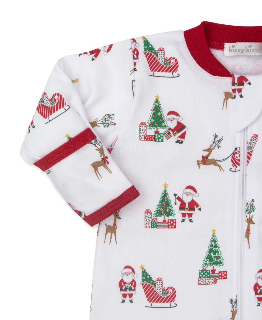 Kissy Kissy Zip Footie Santa's Sleigh - Fun & Fancy Children's Boutique