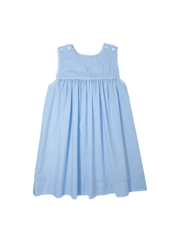 Lullaby Set Charming Dress Blue/White Ric Rac - Fun & Fancy Children's Boutique