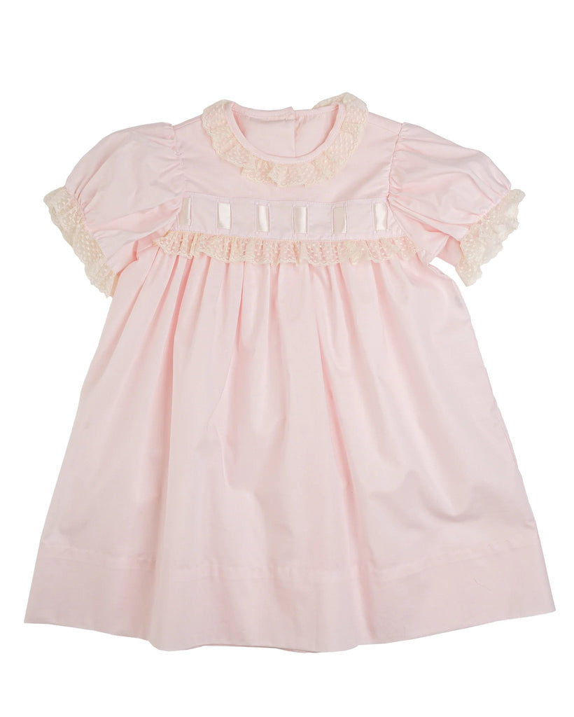 Lullaby Set Paris Dress Blessings Pink Batiste - Fun & Fancy Children's Boutique