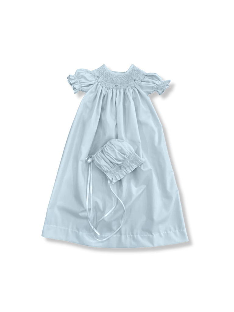 Lullaby Set Rosebud Daygown & Bonnet Blue - Fun & Fancy Children's Boutique