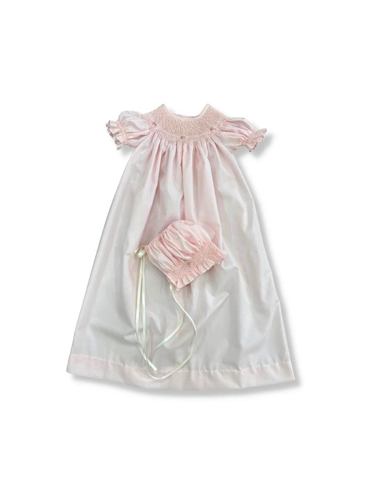 Lullaby Set Rosebud Daygown & Bonnet Pink - Fun & Fancy Children's Boutique