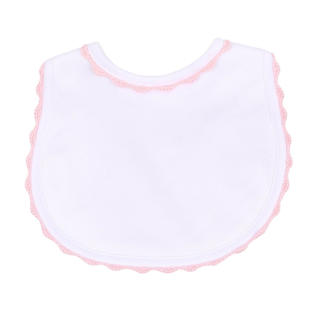 Magnolia Baby Baby Joy Spring24 Embroidered Bib Pink - Fun & Fancy Children's Boutique