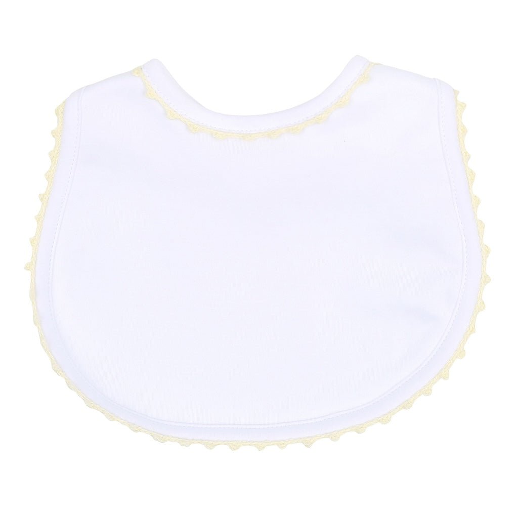 Magnolia Baby Baby Joy Spring24 Embroidered Bib Yellow - Fun & Fancy Children's Boutique