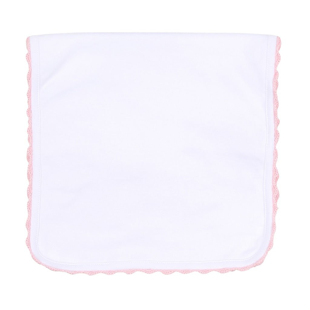 Magnolia Baby Baby Joy Spring24 Embroidered Burp Cloth Pink - Fun & Fancy Children's Boutique