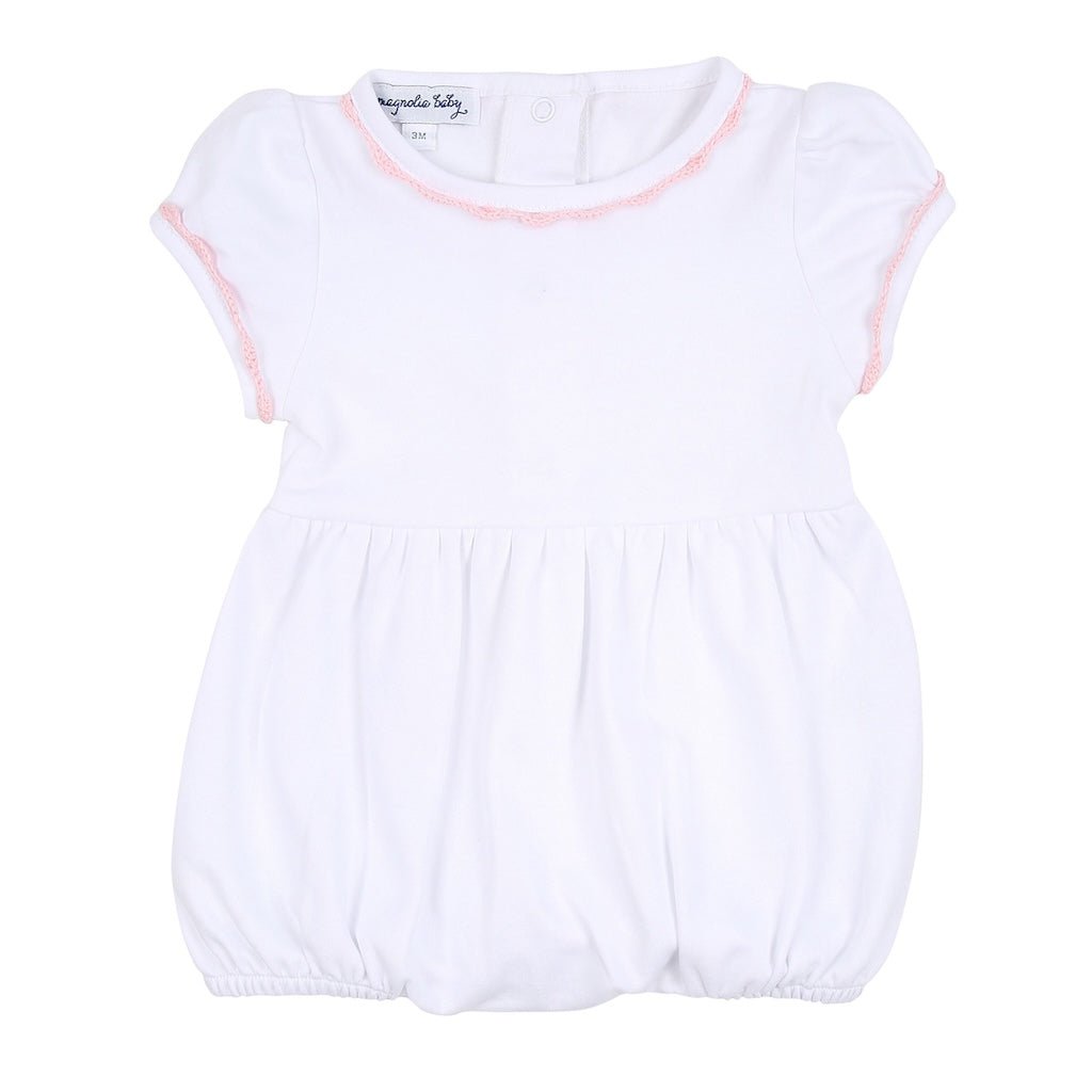 Magnolia Baby Baby Joy Spring24 Embroidered Girl Bubble Pink - Fun & Fancy Children's Boutique