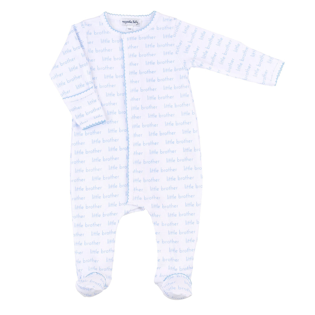 Magnolia Baby Brother and Sister Printed Footie Light Blue - Fun & Fancy Children's Boutique