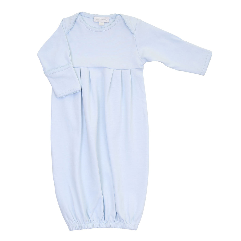 Magnolia Baby Simply Solids Spring 24 Gathered Gown Light Blue - Fun & Fancy Children's Boutique