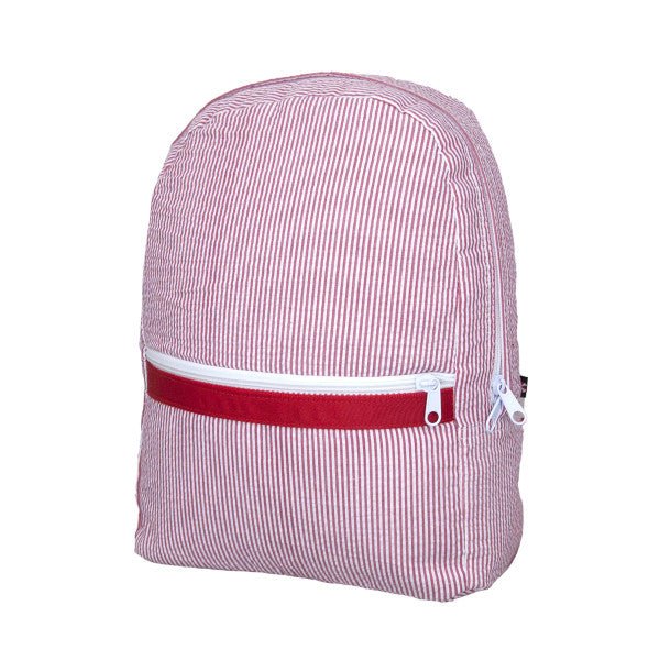 Mint Medium Backpack Red Seersucker - Fun & Fancy Children's Boutique