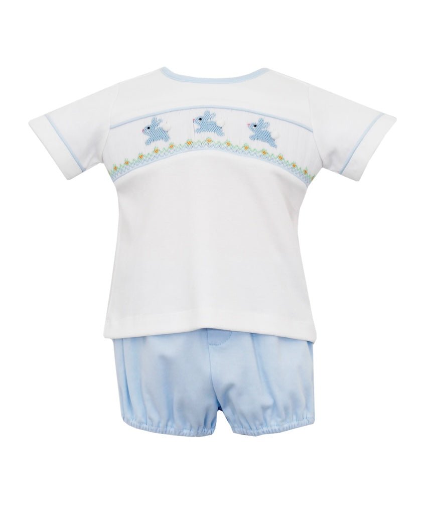 Petit Bebe Hop Hop Bunnies Light Blue Knit Boy Diaper Set - Fun & Fancy Children's Boutique