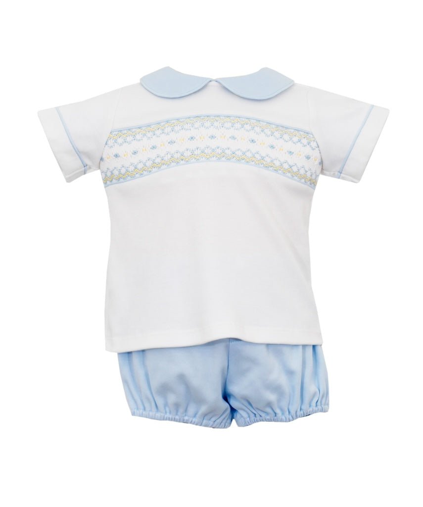 Petit Bebe Kevin Knit Diaper Set with Blue Collar - Fun & Fancy Children's Boutique