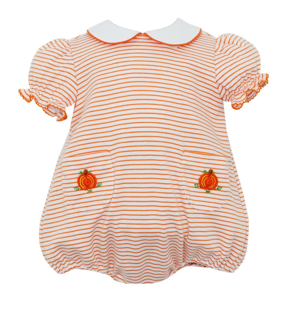 Petit Bebe Knit Bubble Orange Stripe Pumpkin - Fun & Fancy Children's Boutique